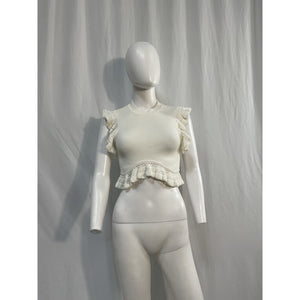 Tularosa 'Zanea' White Cotton Ruffle Top Size XS