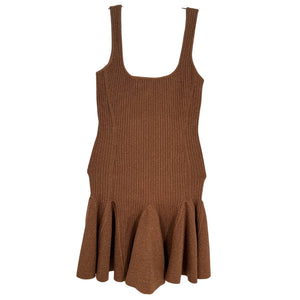 Retrofête Ribbed Brown Matson Knit Dress Size M