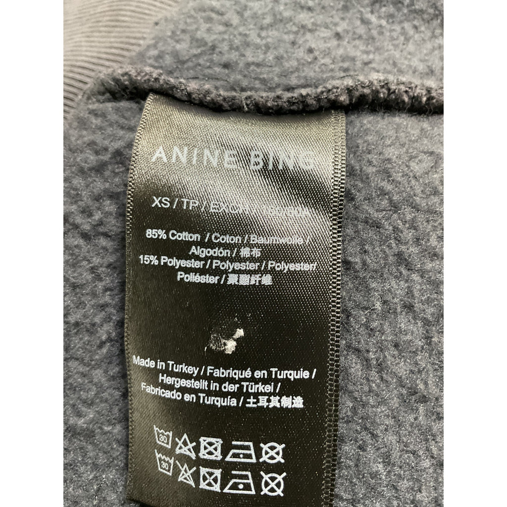 Anine Bing 'Bradie' Black Cotton Drop Shoulder Logo Sweatshirt Bing Size XS