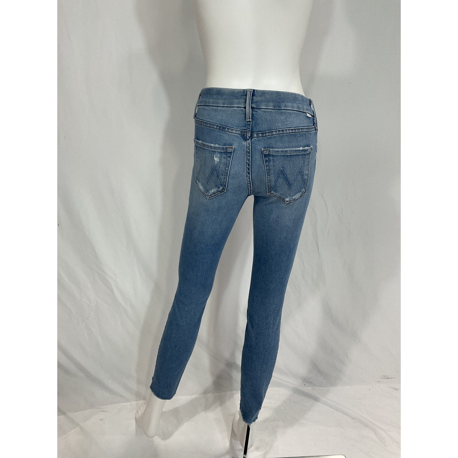 Mother 'The Looker' Blue Ankle Step Fray Denim Jean Size 24