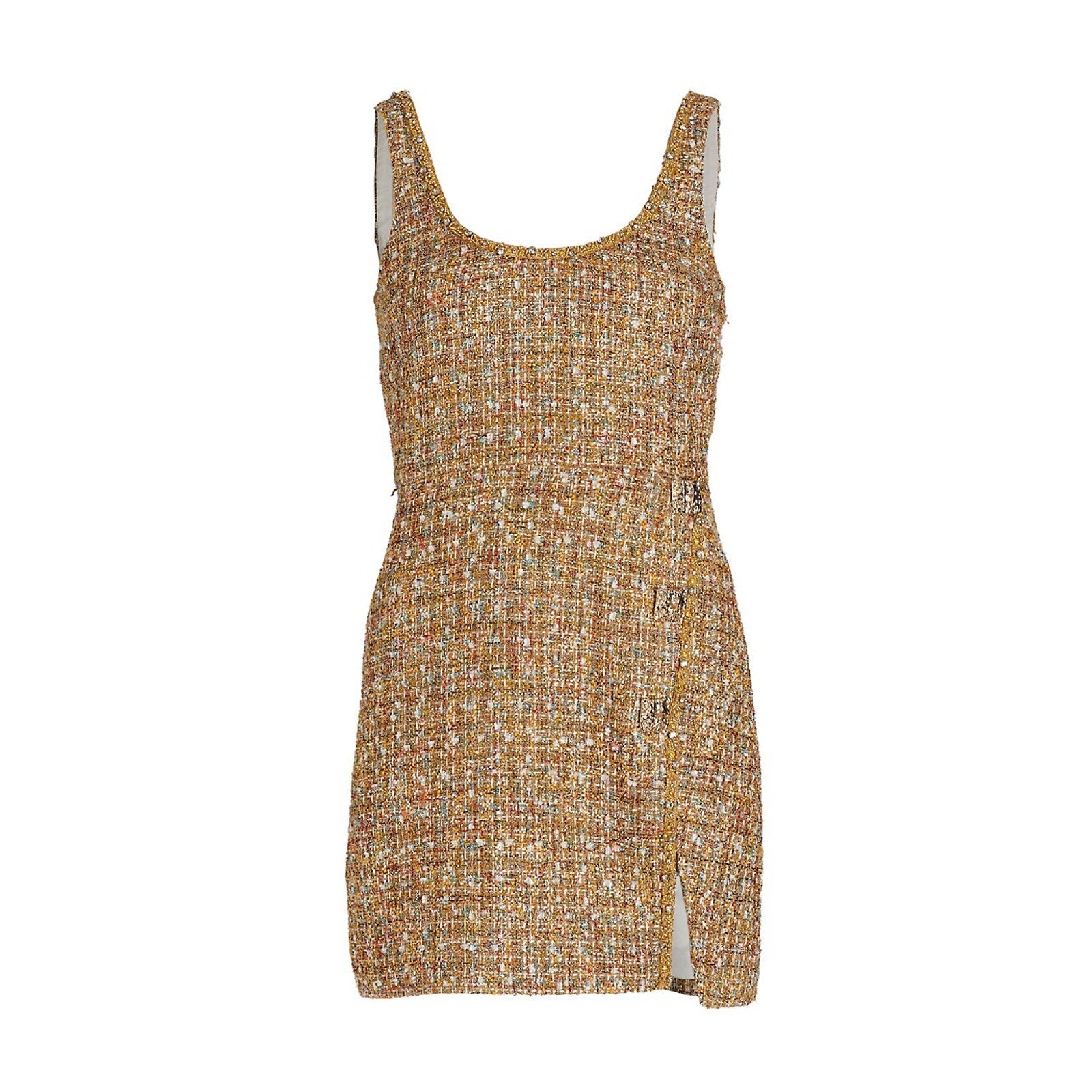 Self-Portrait 'Tinsel' Gold Boucle Minidress Size 6