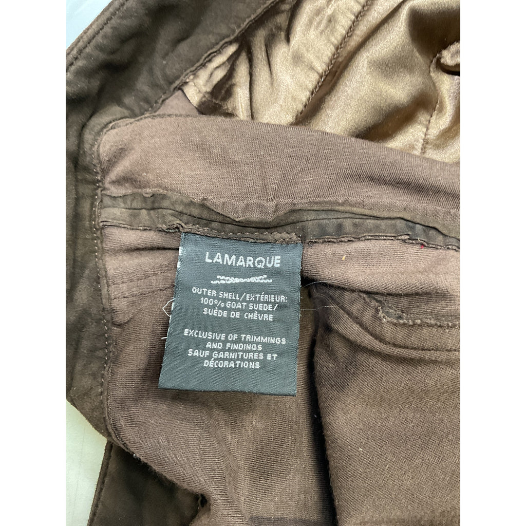 Lamarque x Revolve 'Winona' Brown Goat Suede Suede Short Size L