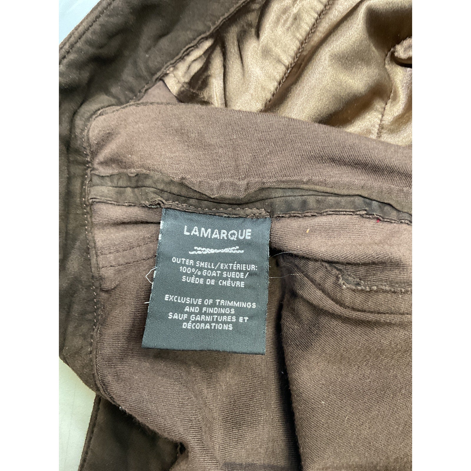 Lamarque x Revolve 'Winona' Brown Goat Suede Suede Short Size L