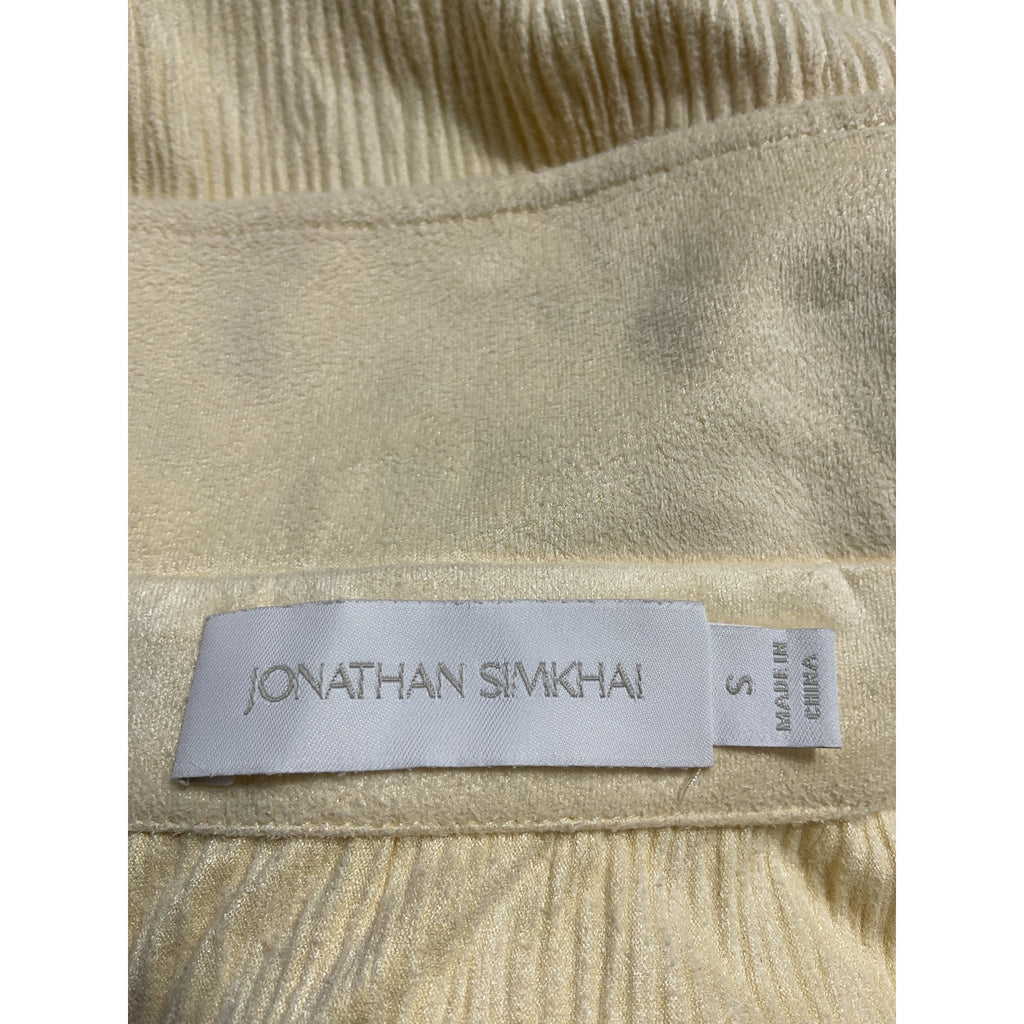 Simkhai 'Kelli' Yellow Vegan Suede Leather Shirt Dress Size S