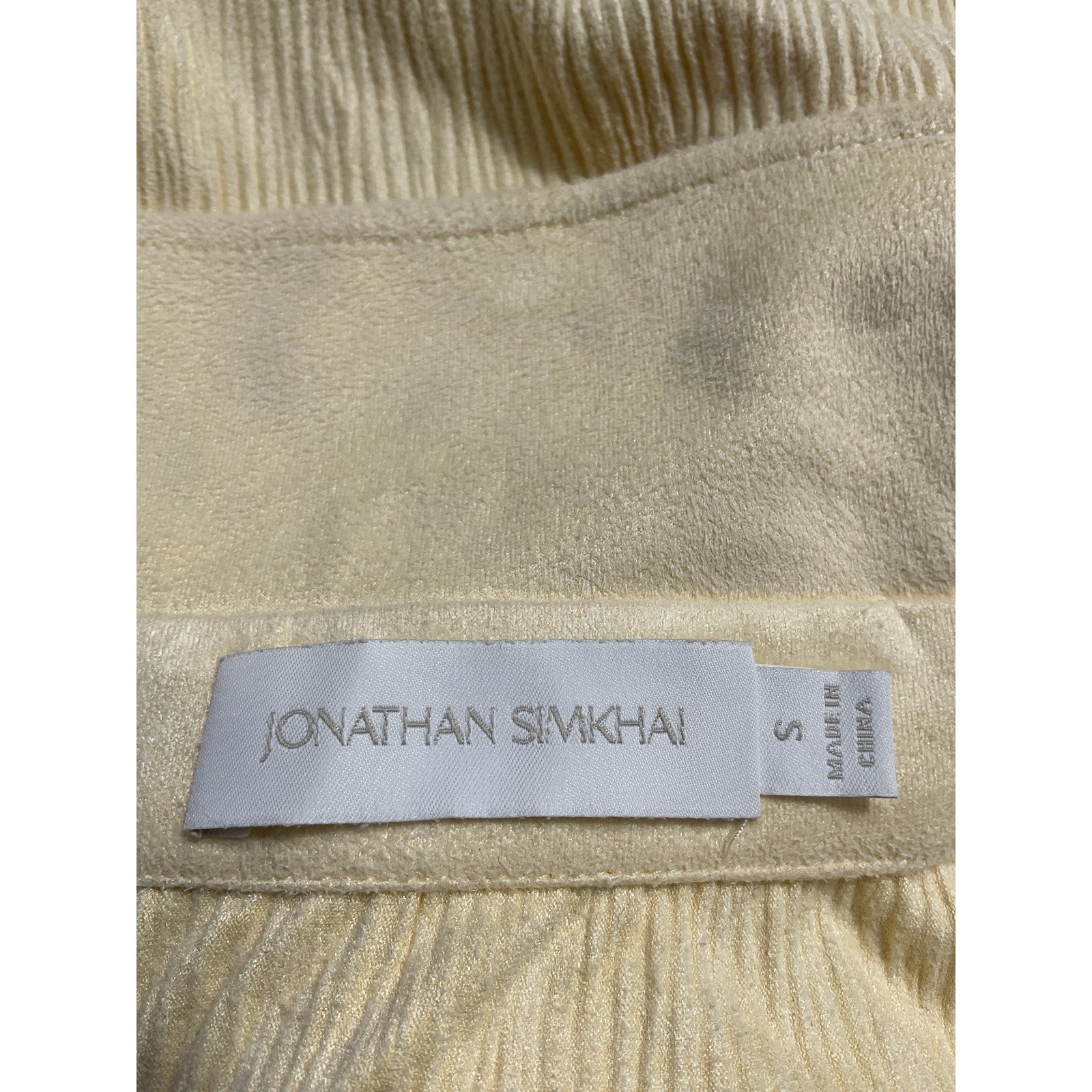 Simkhai 'Kelli' Yellow Vegan Suede Leather Shirt Dress Size S