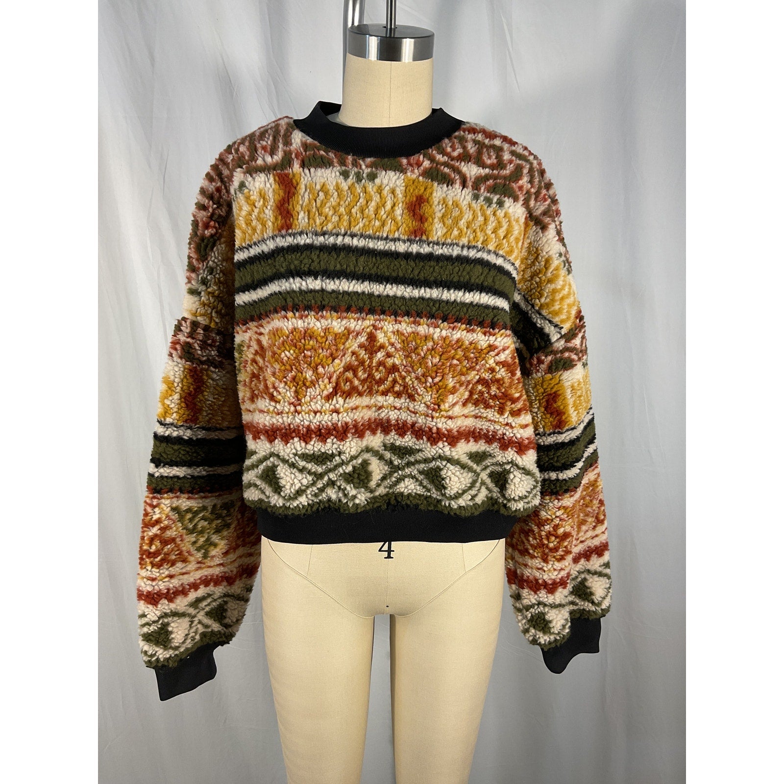 Etro Jacquard-Knit Red Pullover Sweater Size M