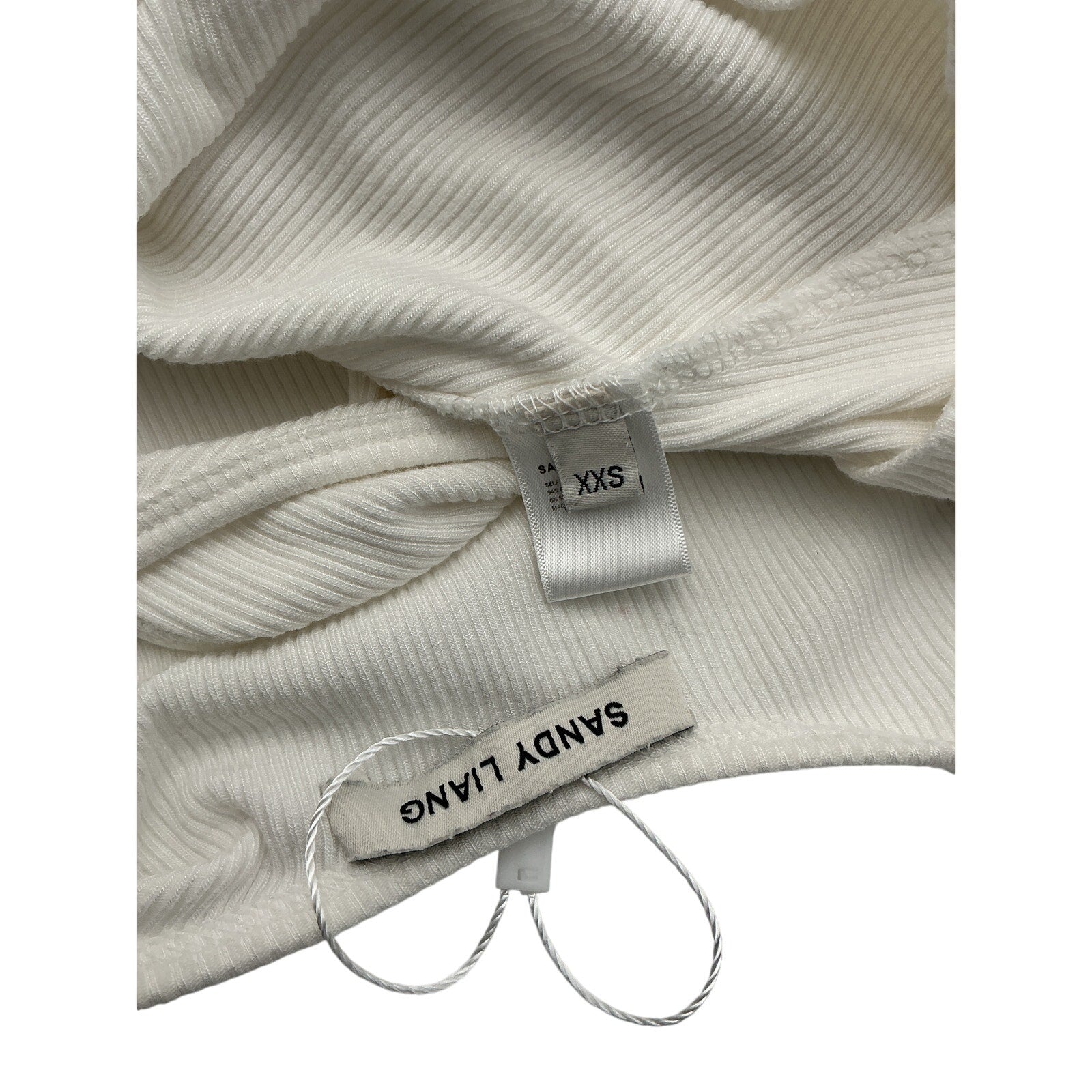 Sandy Liang 'Riblet' White Rayon Tank Mini Dress Size XXS