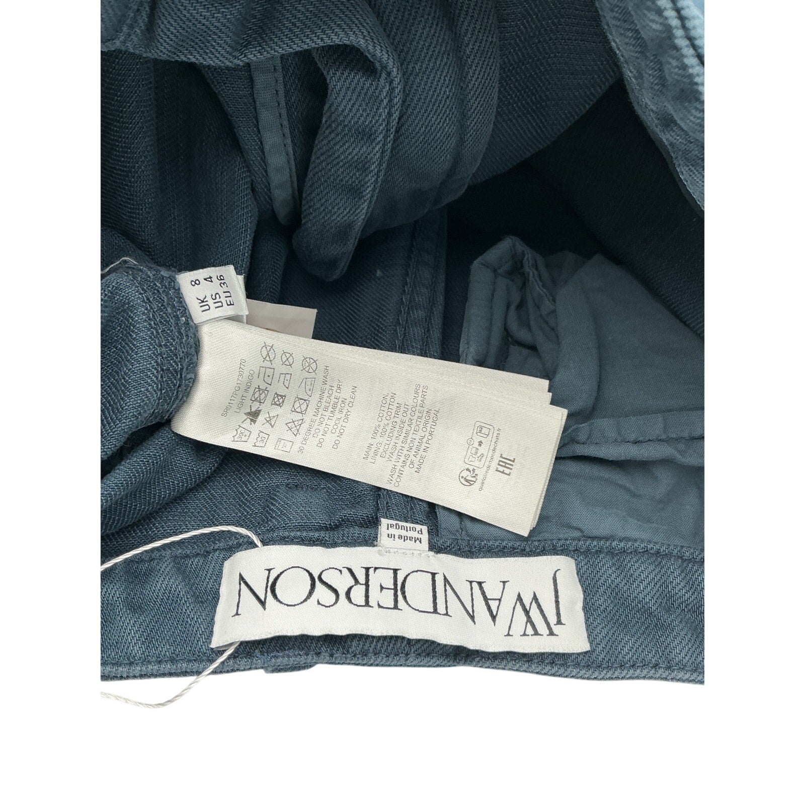 J.W. Anderson Blue Cotton High Waisted Cargo Short Size 4