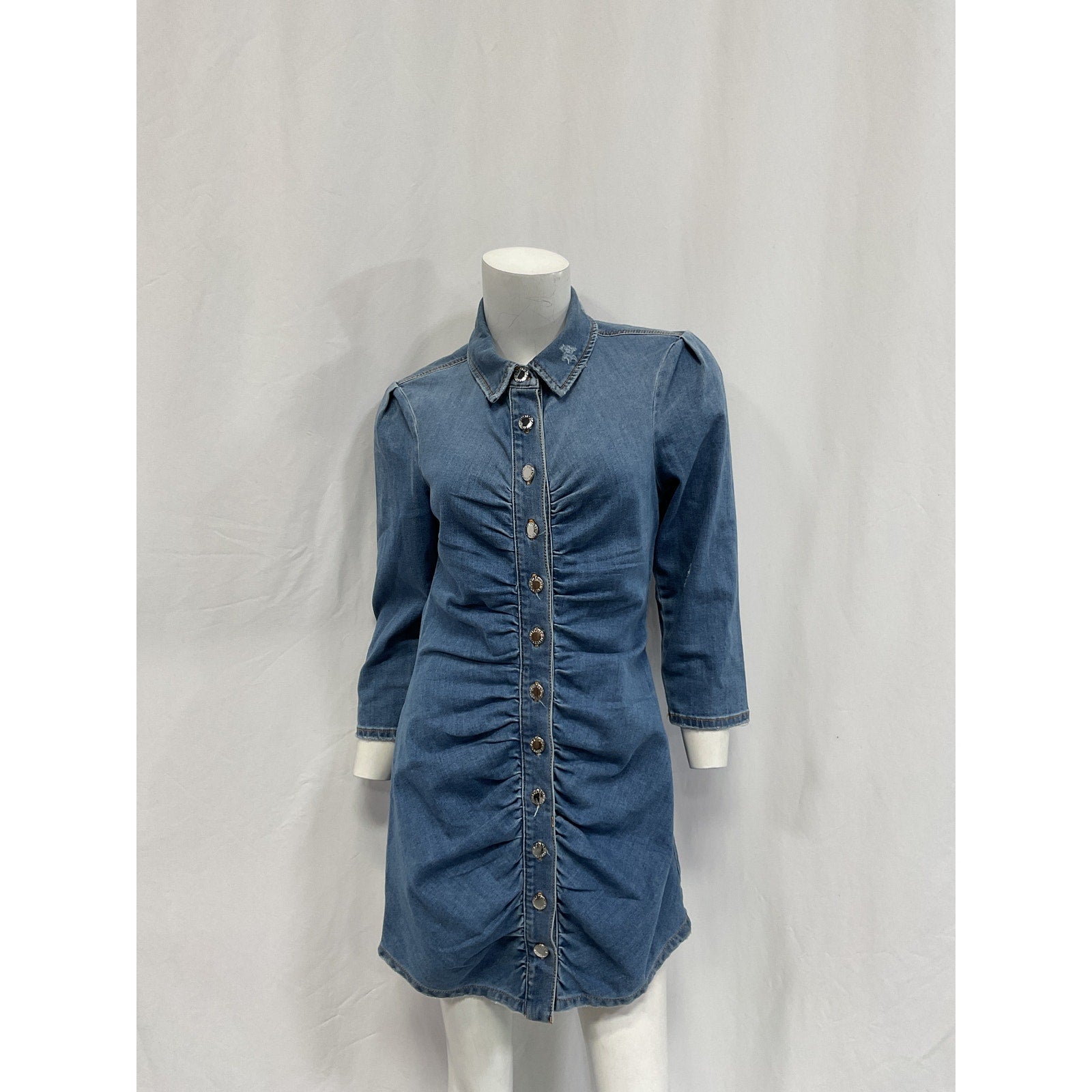 Retrofete 'Gigi' Blue Rayon Denim Mini Dress Size M
