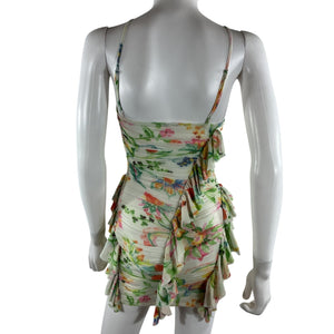 Rococo Sand Ruffled Multi Rosette Mini Dress Size XXS