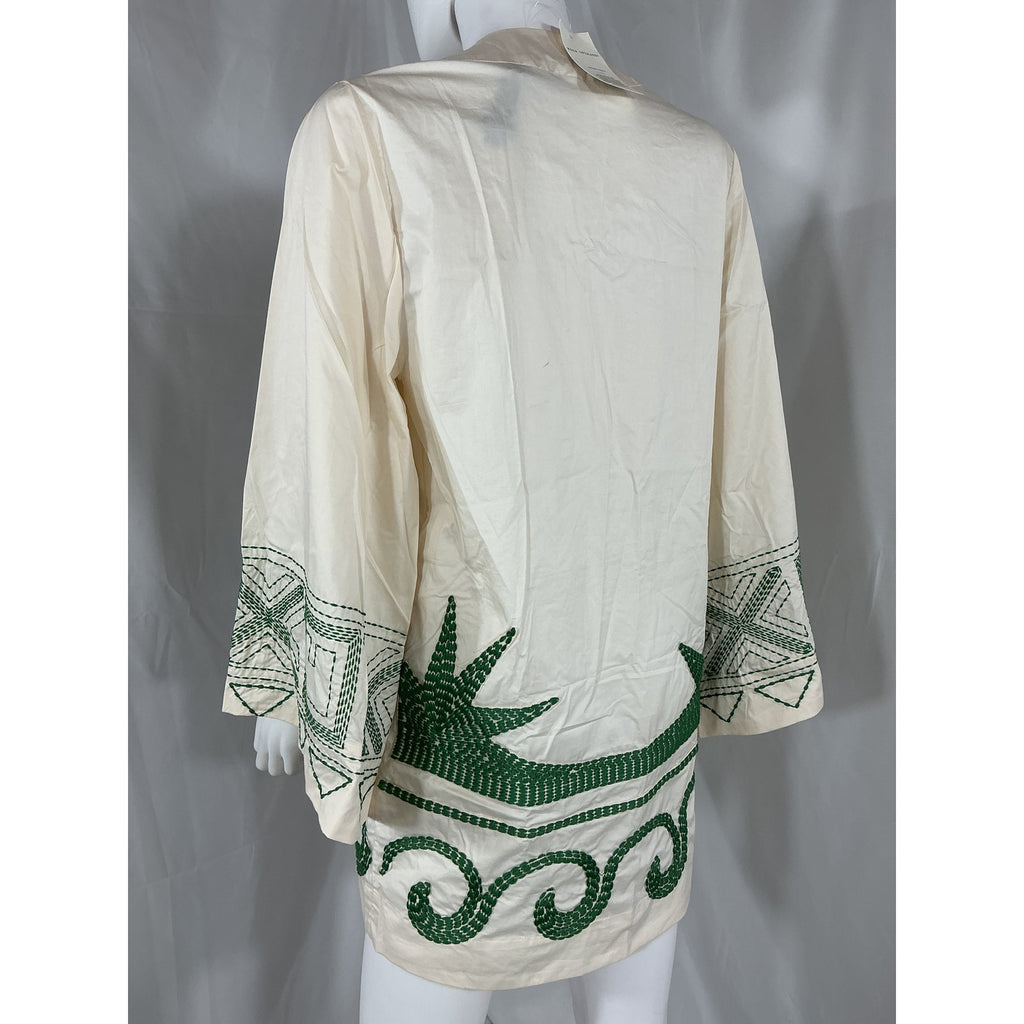Johanna Ortiz 'Arrecifes' Green Stretch-Cotton Mini Dress Size S - NWT