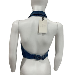 Sovere Denim Mid Blue Advance Halter Top Size L NWT
