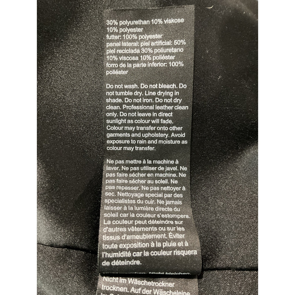 Agolde 'Essie' Black Recycled Leather Cropped Jacket Size XL