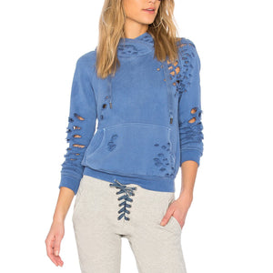 Nsf 'Lisse' Blue Cotton Blend Hoodie Size M