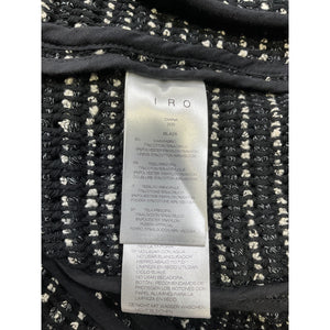Iro 'Diana' Black Frayed Cotton-Blend Tweed Jacket Size S