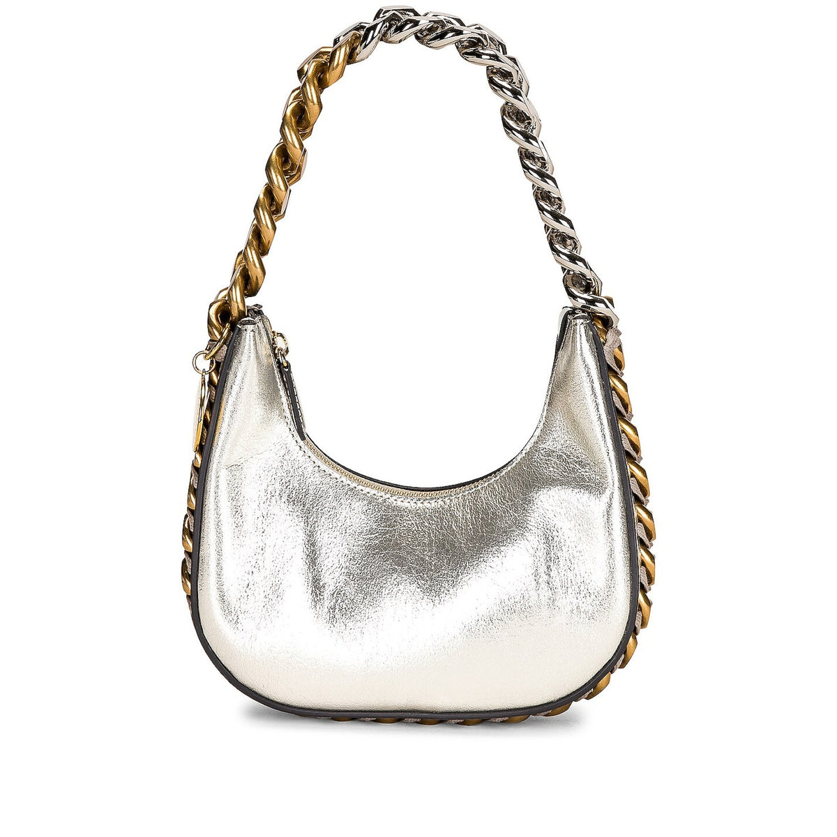 Stella Mccartney Sleek Silver Frayme Shoulder Bag
