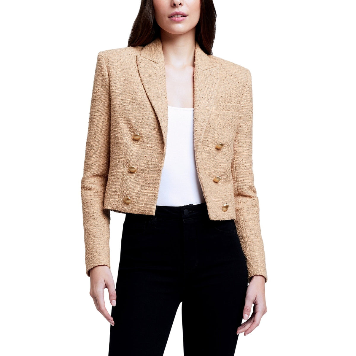 L'agence Tweed Almond Inez Blazer Size 12