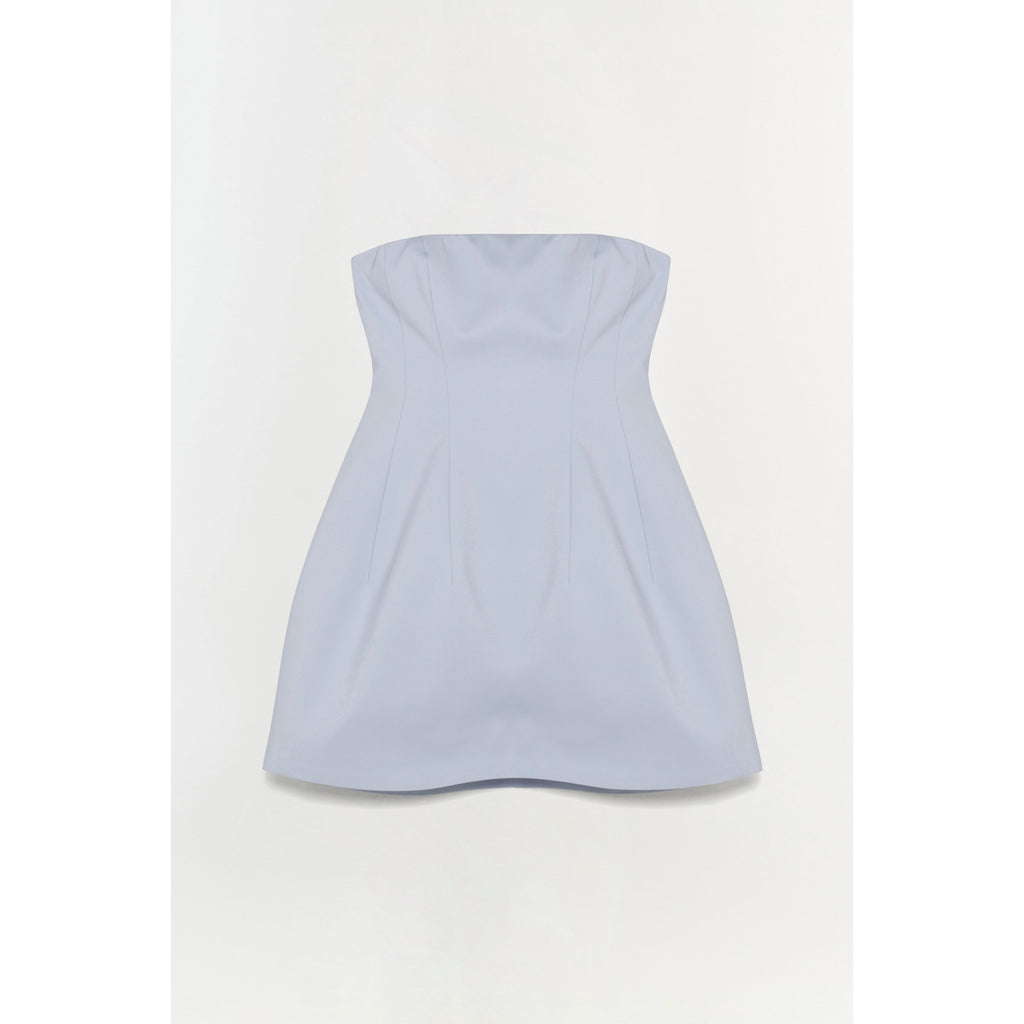 Simkhai 'Arta' Blue Cotton Strapless Mini Dress Size 2