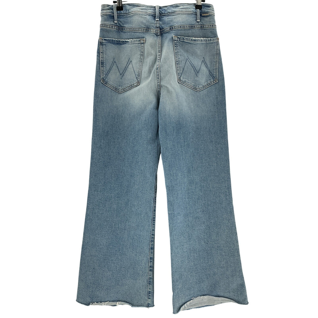 Mother 'The Hustler' Blue Cotton Roller Sneak High-Rise Wide-Leg Denim Jean Size 31