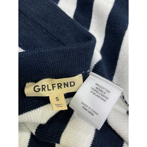 Grlfrnd Striped Black Paricia Maxi Dress Size S