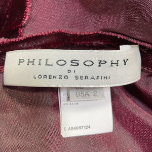 Philosophy Di Lorenzo Serafini Elegant Purple V Neck Midi Dress Size 2