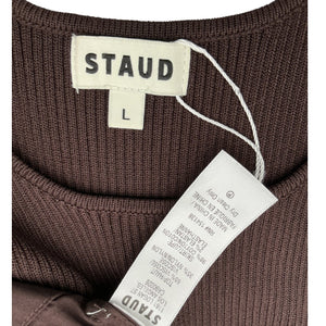 Staud Mixed Media Brown Yamila Dress Size L