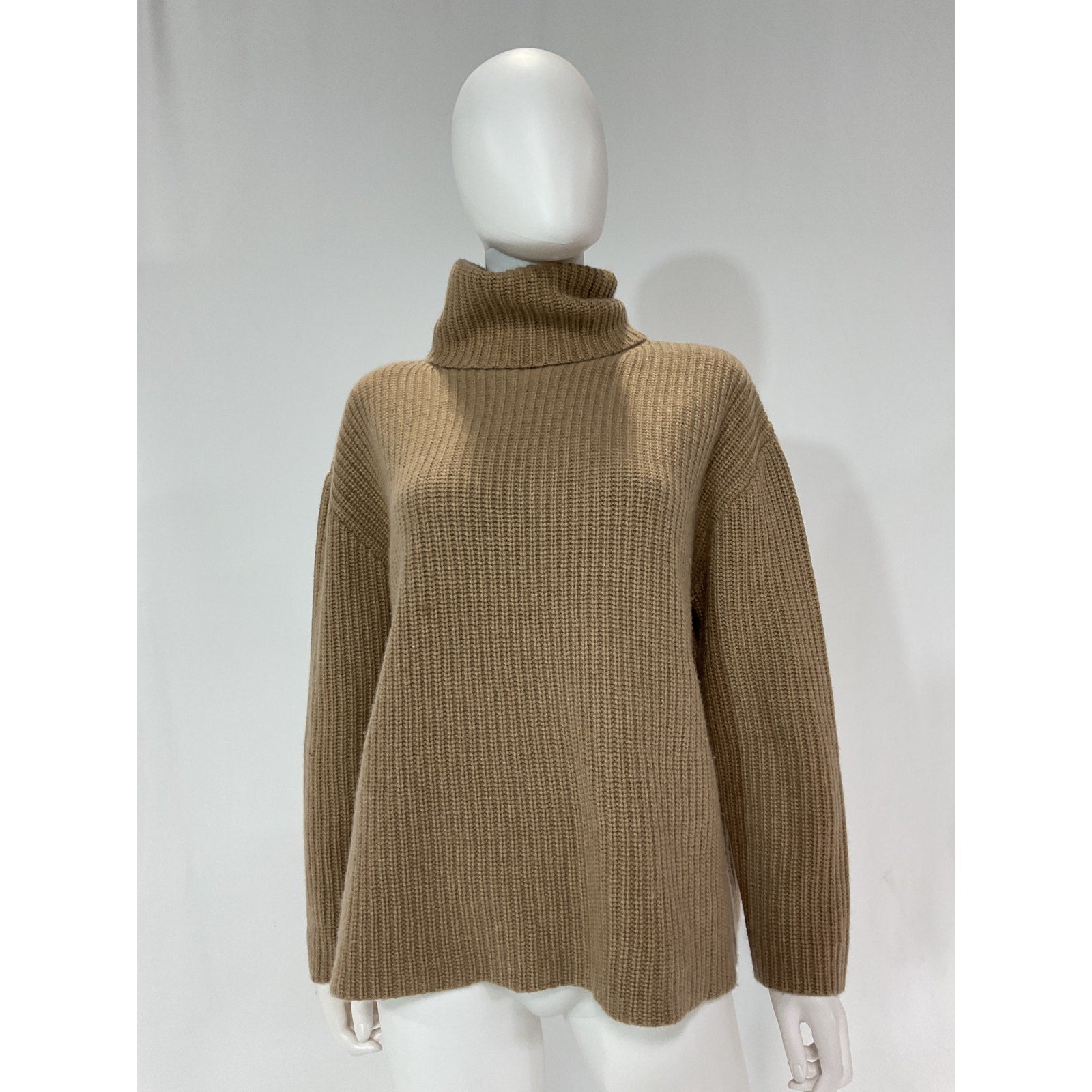Nili Lotan 'Layla' Black Ribbed Cashmere Turtleneck Sweater Size S