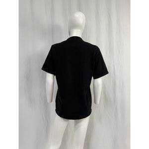 Les Tien Mock-Neck Black Cotton T-Shirt Size S
