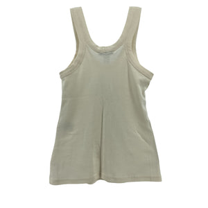Lemaire Fine-Ribbed White Cotton Seamless Tank Top Size S