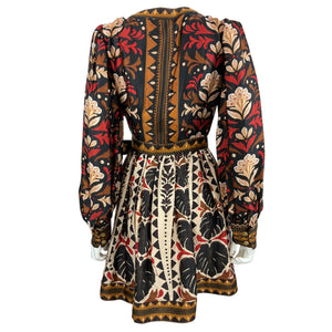 Farm Rio Printed Multicolor Tapestry Garden Mini Dress Size S