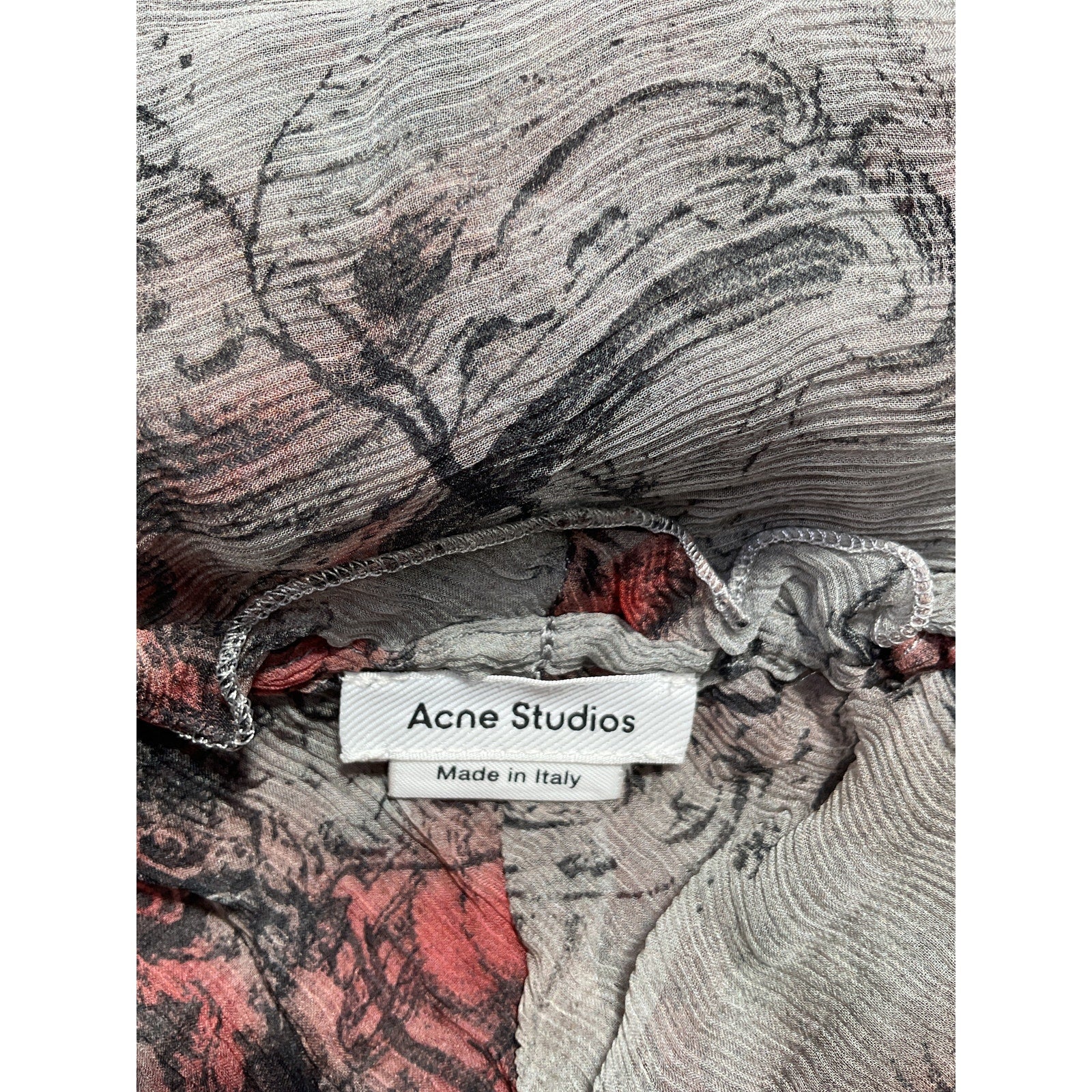 Acne Studios 'Desse' Grey Silk Mini Dress Size 34