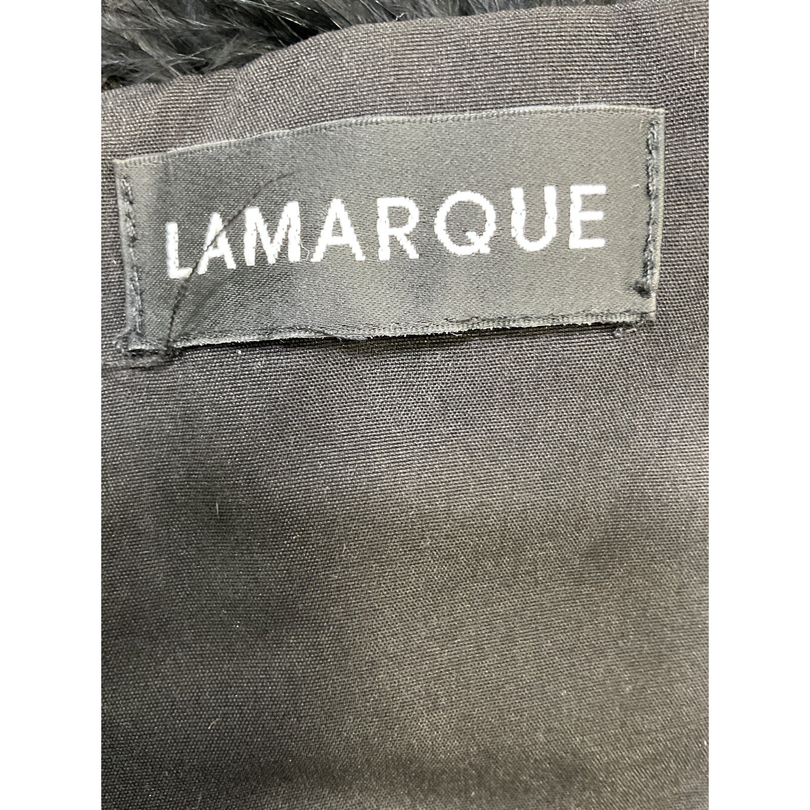 Lamarque 'Zaina' Black Cropped Feathered Top Size XS