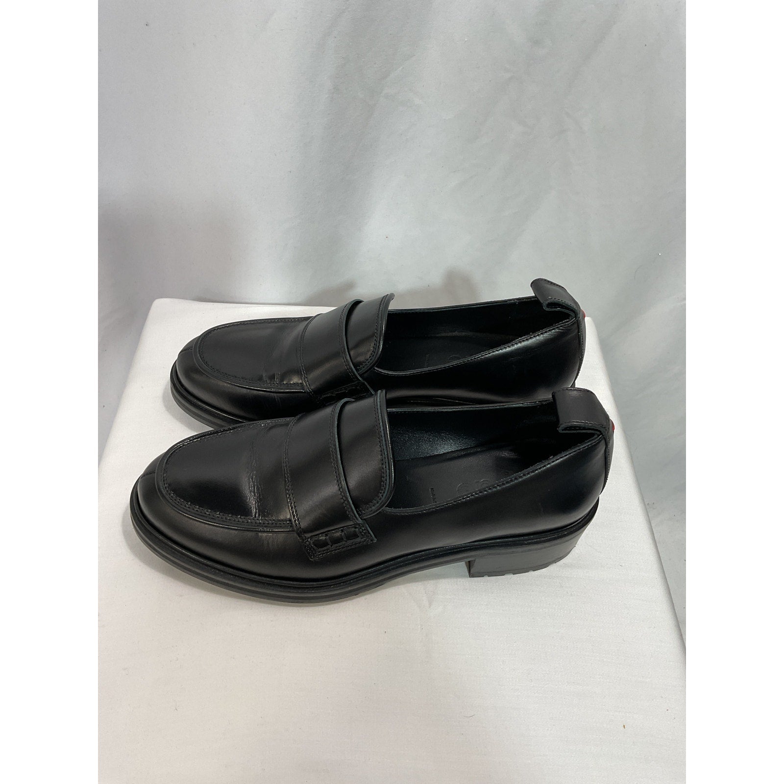 Aeyde 'Ruth' Black Leather Loafers Size 9.5