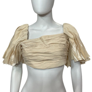 Aje Ruched Coconut Cream Cari Crop Top Size 10/ US 6