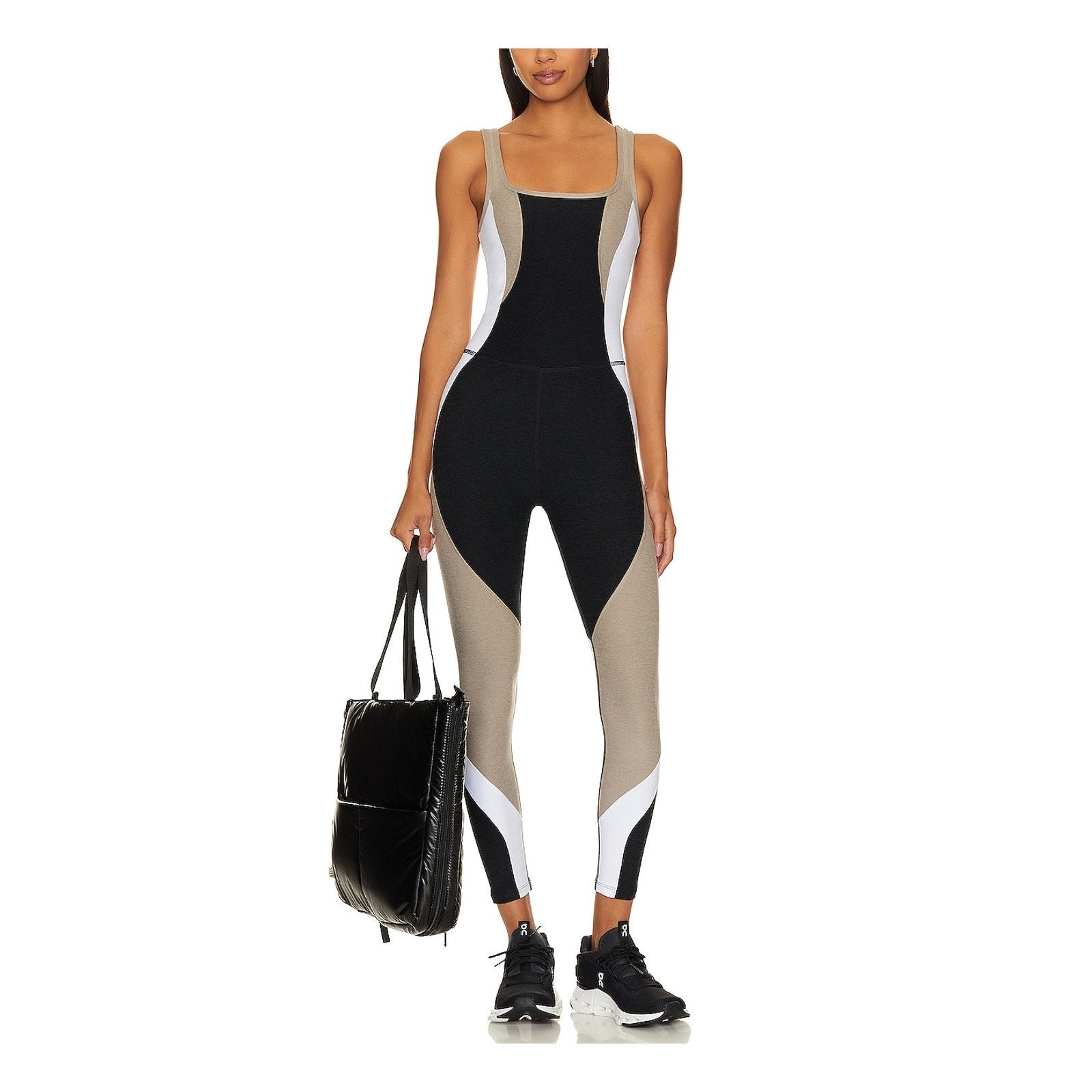 Beyond Yoga 'Spacedye' Black Polyester Outlines Jumpsuit Size S / Petite