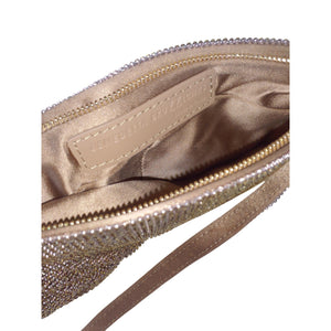 Benedetta Bruzziches Crystal Embellished Bronze Your Best Friend La Grande Shoulder Bag