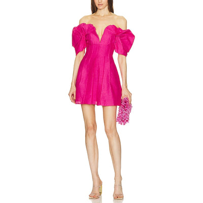 Cult Gaia Textured Hot Pink Asal Dress Size 0