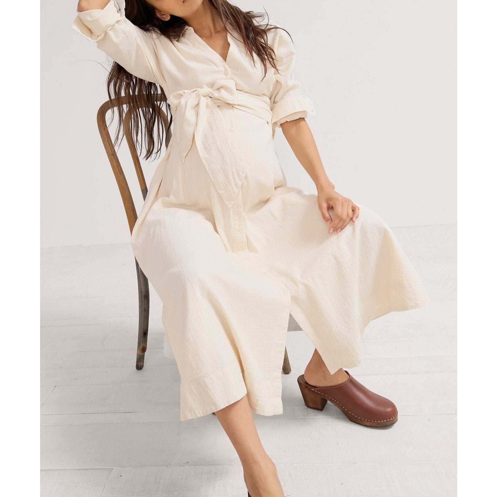 Hatch The Longsleeve Ivory Cotton Silvina Dress Size 3
