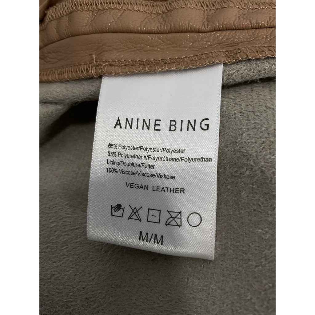 Anine Bing 'Koa' Tan Faux Leather Short Size M
