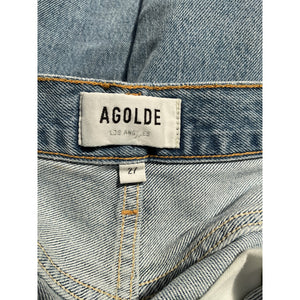 Agolde 'Riley' Blue High Rise Straight Crop Denim Jeans Size 27