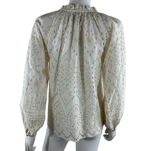Cleobella Embroidered Ivory Alicia Blouse Size XS