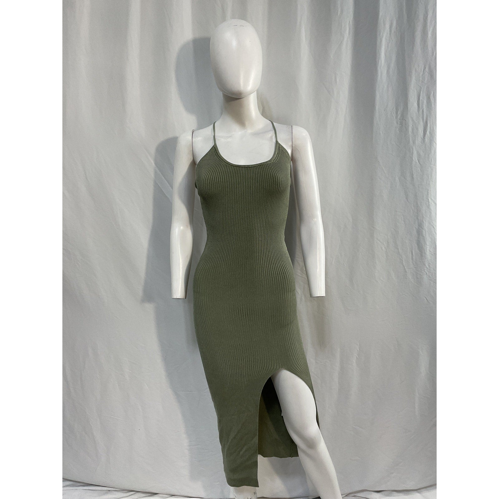 Lpa 'Karter' Green Rayon Knit Midi Dress Size XS - NWT