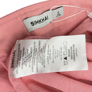 Simkhai Pleated Pink Kittiya Dress Size 12