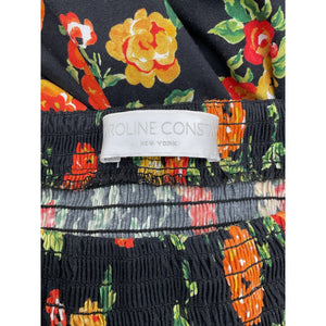 Caroline Constas Romantic Black Multi Vacation Floral Gianna Dress Size S