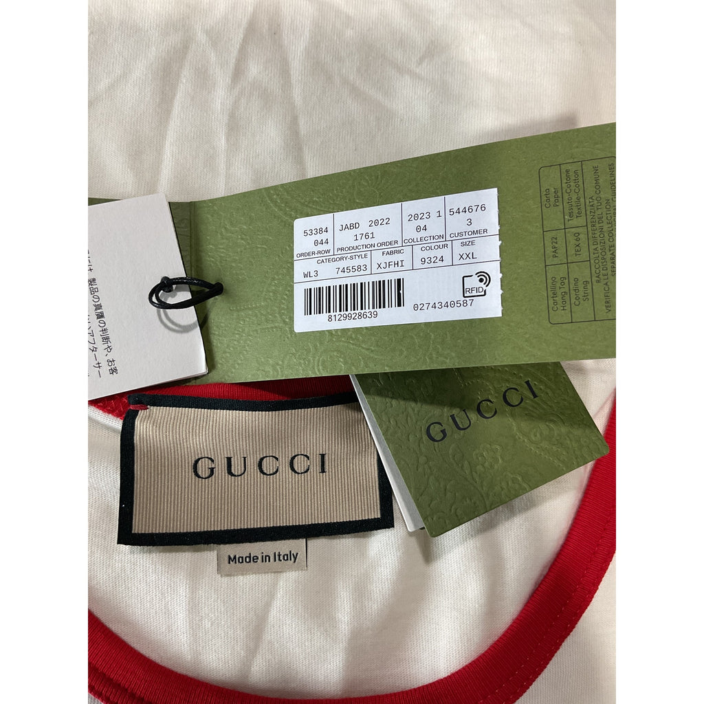 Gucci Adult Club' White Cotton Tank Top Size XXL - NWT