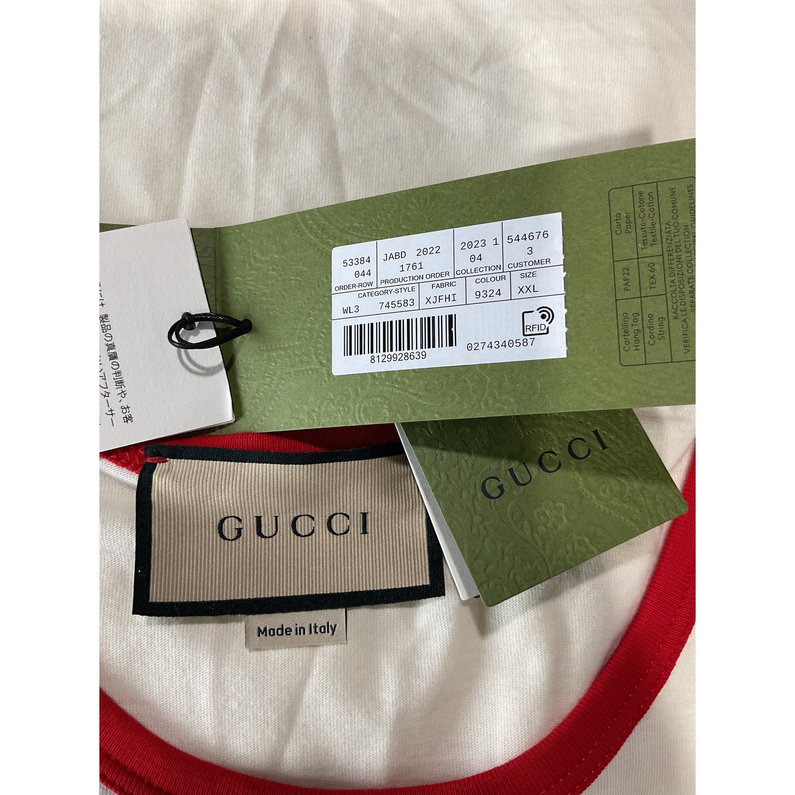 Gucci Adult Club' White Cotton Tank Top Size XXL - NWT