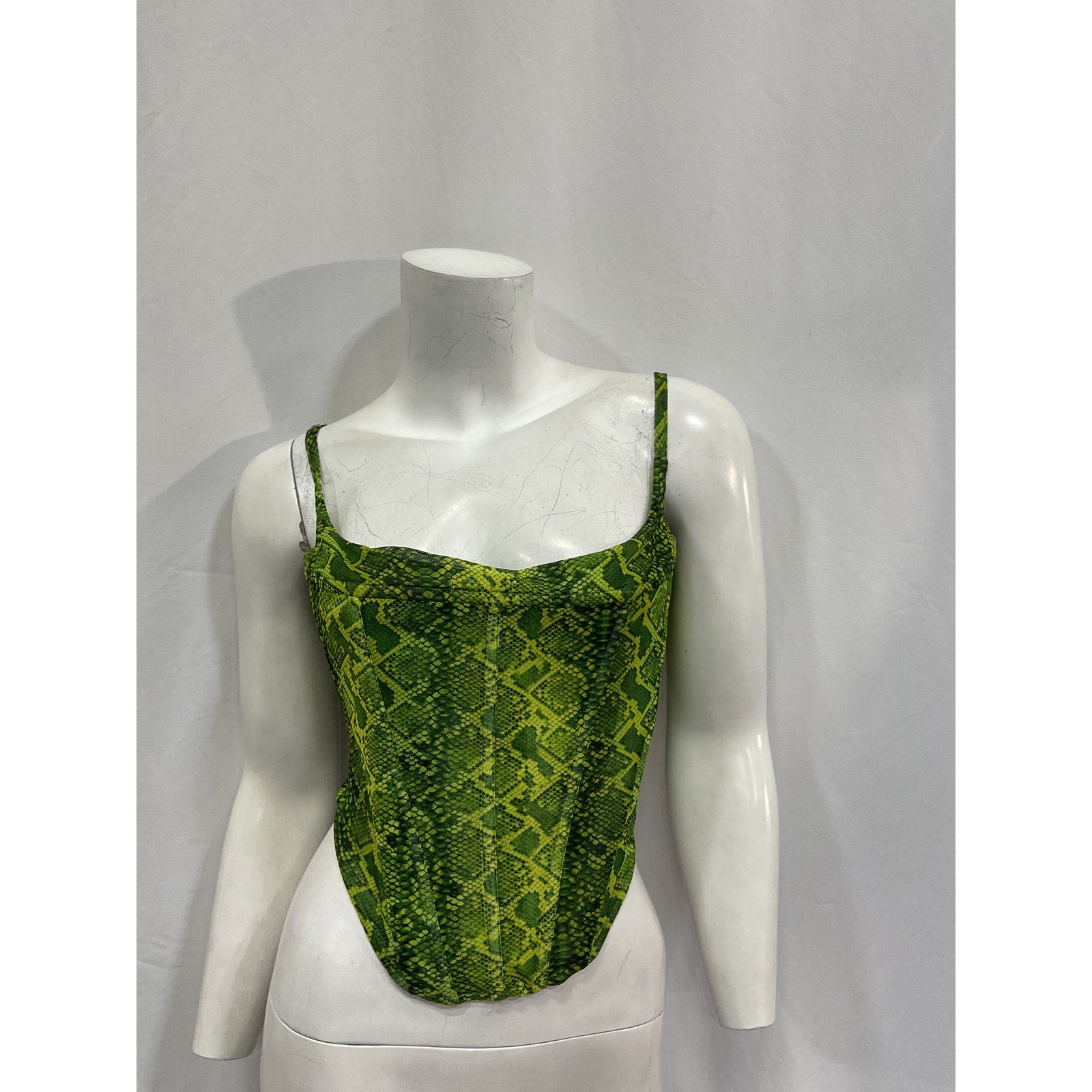 Miaou 'Love' Green Polyester Corset Top Size S