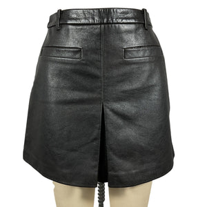 Self-Portrait Sleek Black Front-Slit Mini Skirt Size UK 8 / US 4