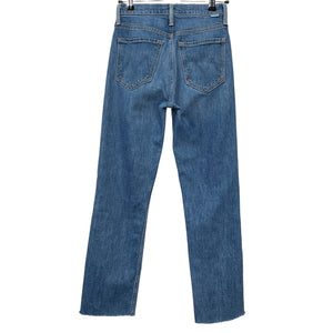 Mother Distressed Blue Tomcat Ankle Fray Denim Jeans Size 23