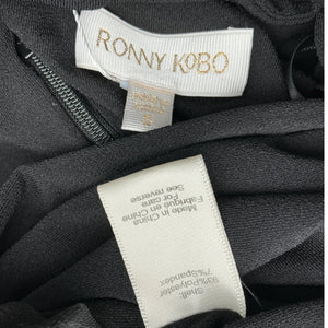Ronny Kobo Ruched Black Nikki Gown Size S